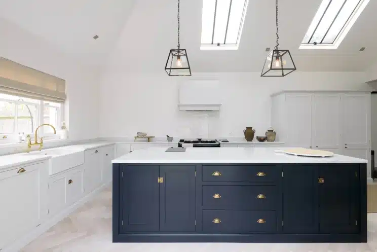 White and navy kitchen